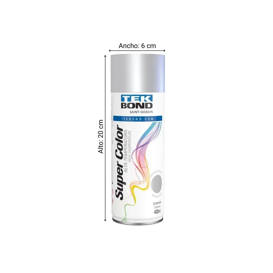 PINTURA SPRAY ALTA TEMPERATURA ALUMINIO 400ML SM2