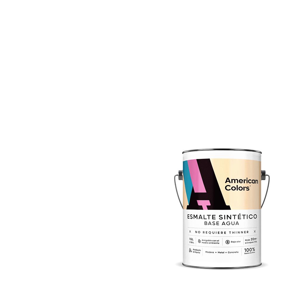 ESMALTE AL AGUA BLANCO 1 GALON AMERICAN COLORS