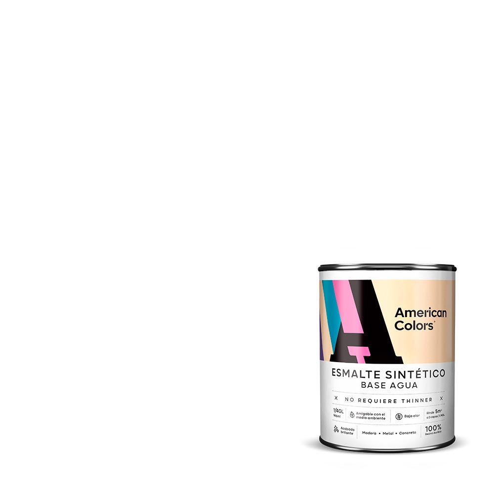 ESMALTE AL AGUA BLANCO 1/4 GALON AMERICAN COLORS1
