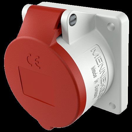 TOMA EMPOTRABLE RECTO 16AMP 2P+T 415V ROJO 9H IP44 MENNEKES1