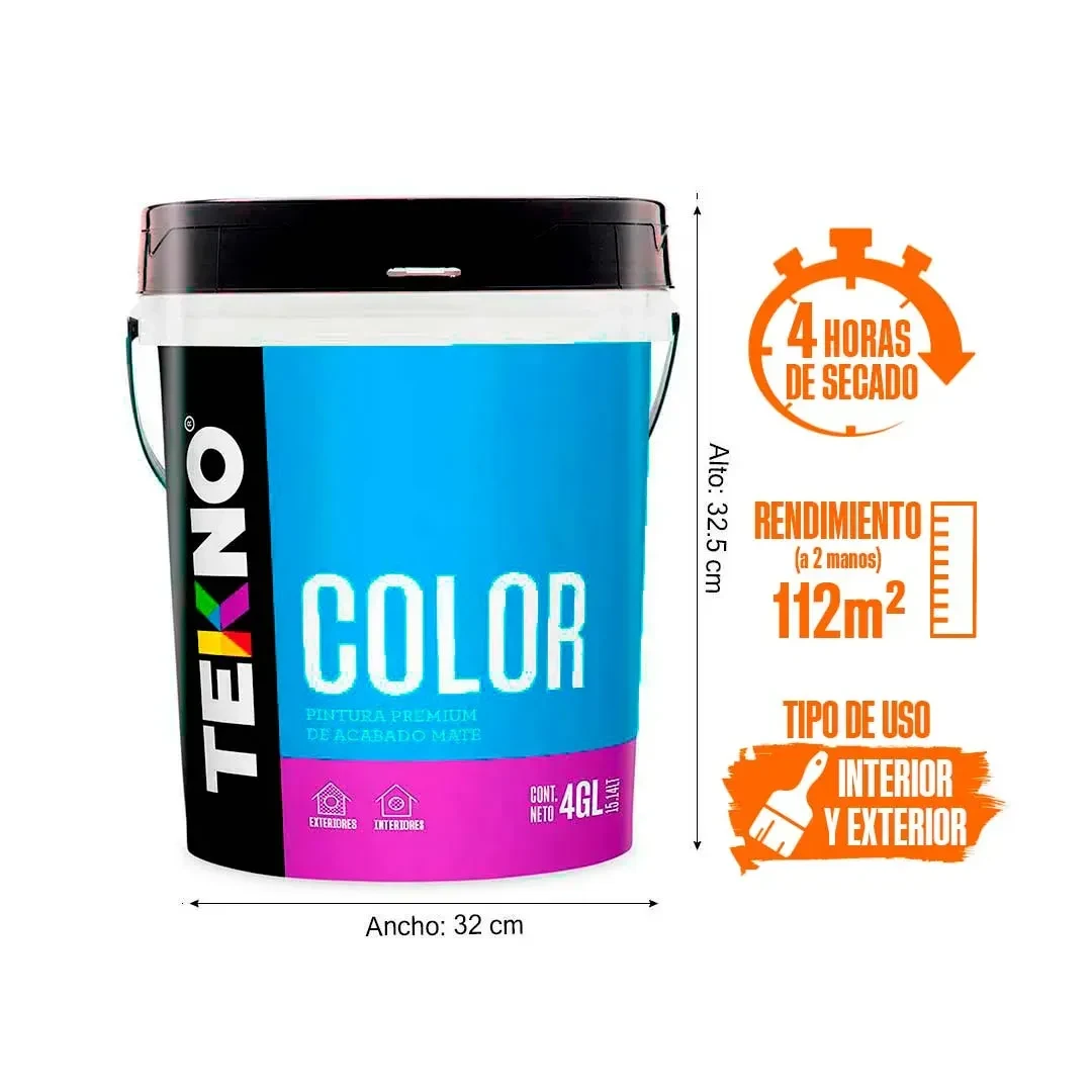 PINTURA LATEX COLOR BLANCO 4 GALONES TEKNO2