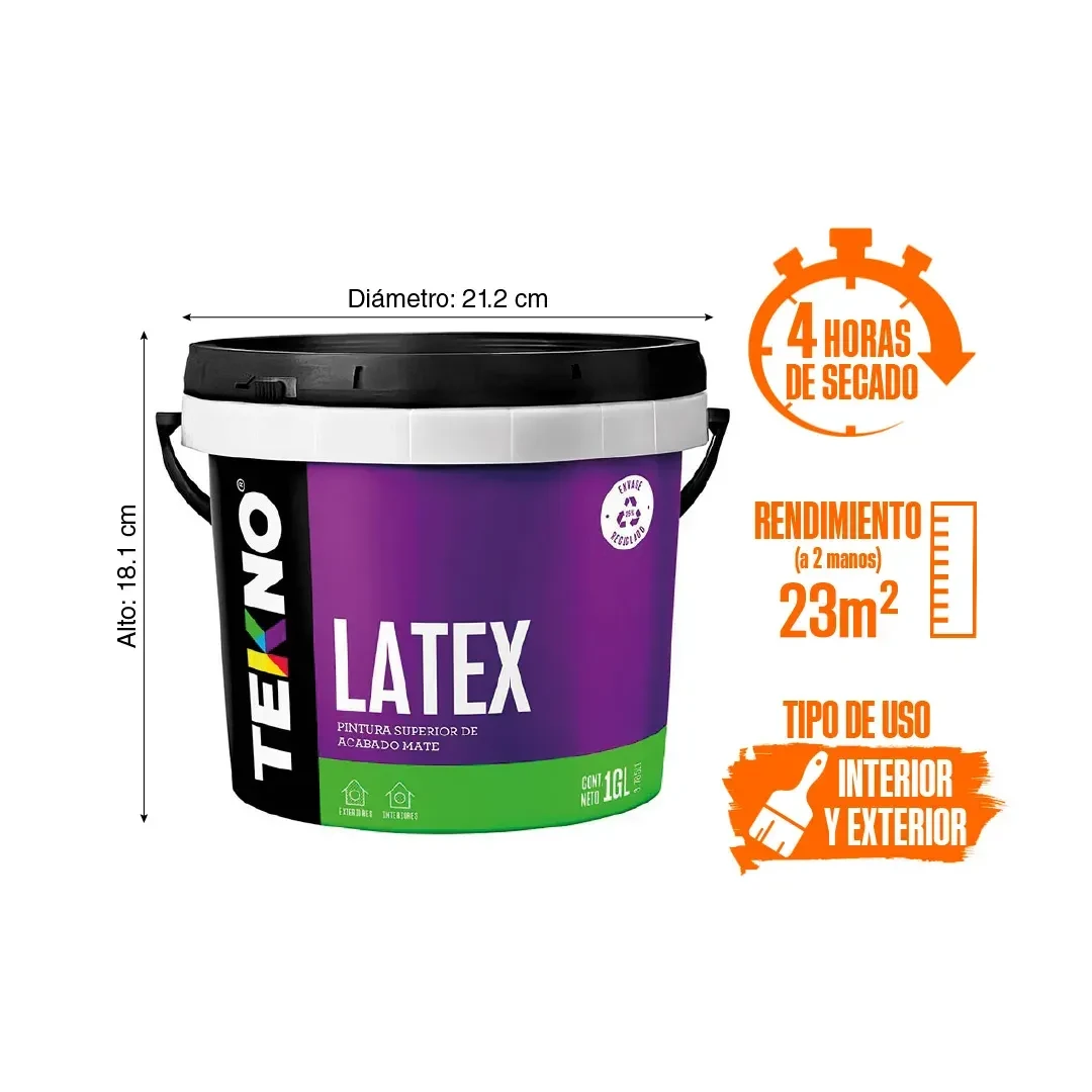 PINTURA LATEX LATEX BLANCO OSTRA 1 GALON TEKNO2