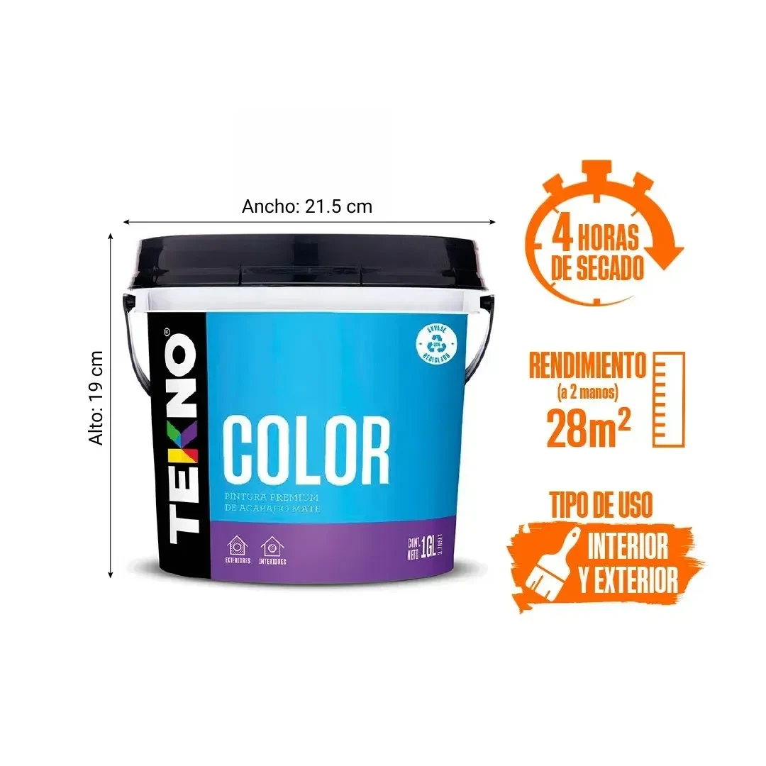 PINTURA LATEX COLOR BLANCO 1 GALON TEKNO2