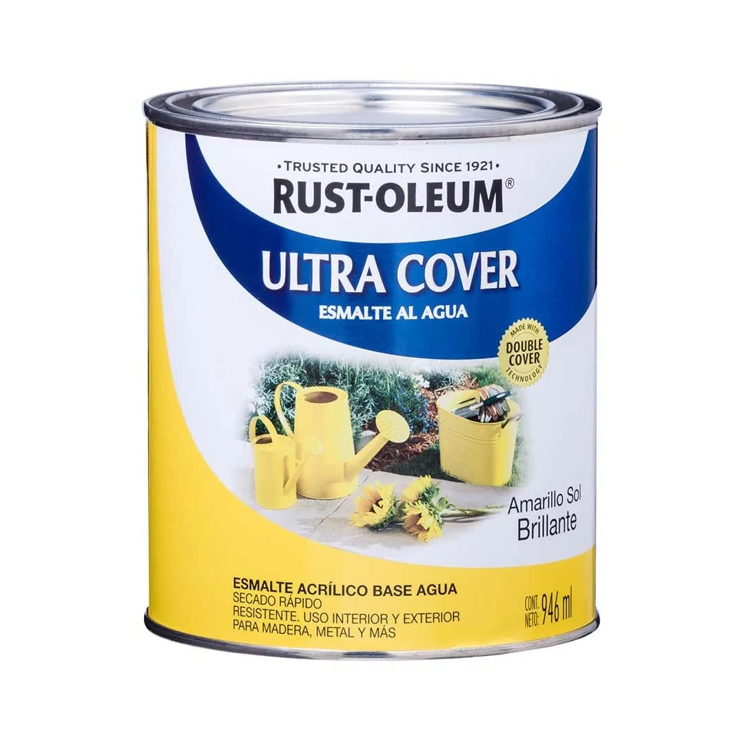 ESMALTE AL AGUA AMARILLO SOL BRILLANTE 0,946 LTS RUST OLEUM2