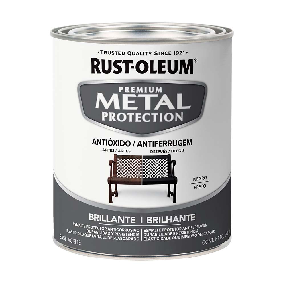METAL PROTECTION NEGRO BRILLANTE 0,946 LTS RUST OLEUM