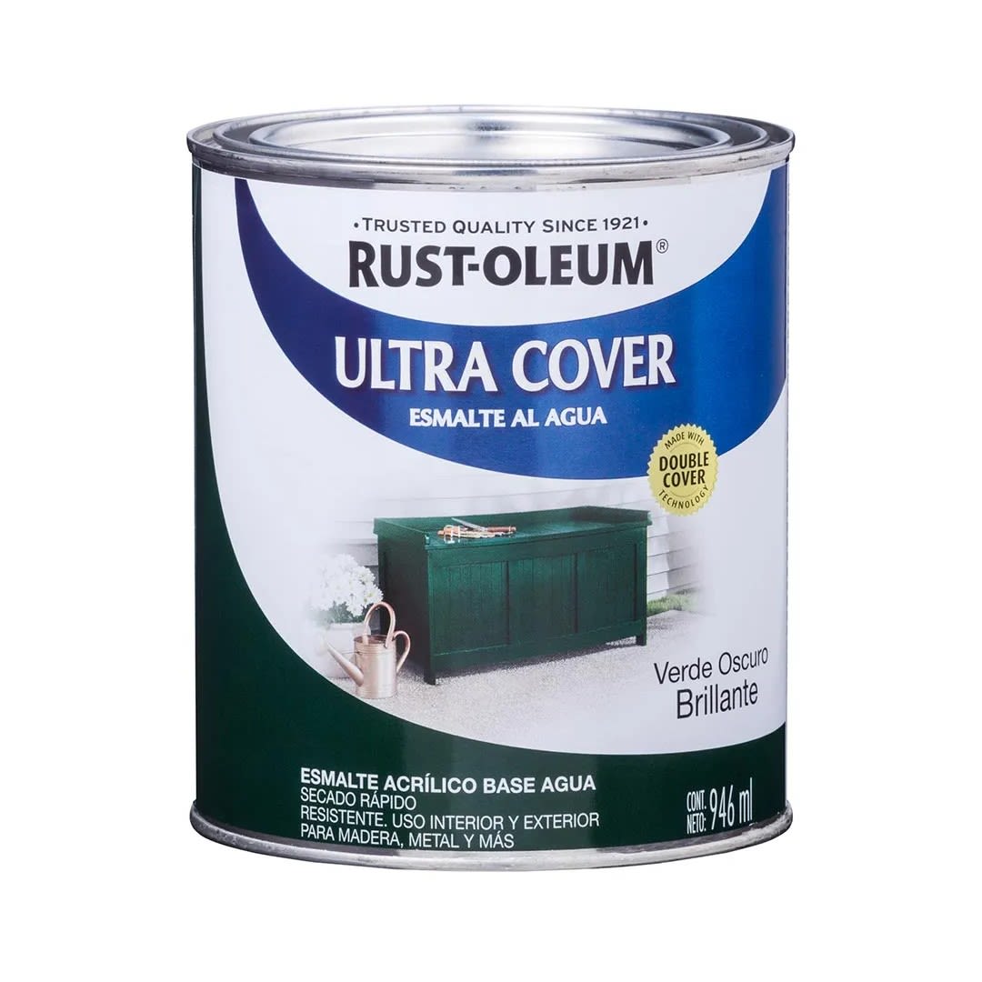 ESMALTE AL AGUA VERDE OSCURO BRILLANTE 0,946 LTS RUST OLEUM2