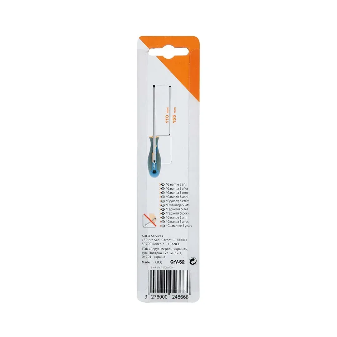 DESARMADOR PUNTA PLANA INTERCAMBIABLE 4.0/5.5 PLATA DEXTER6