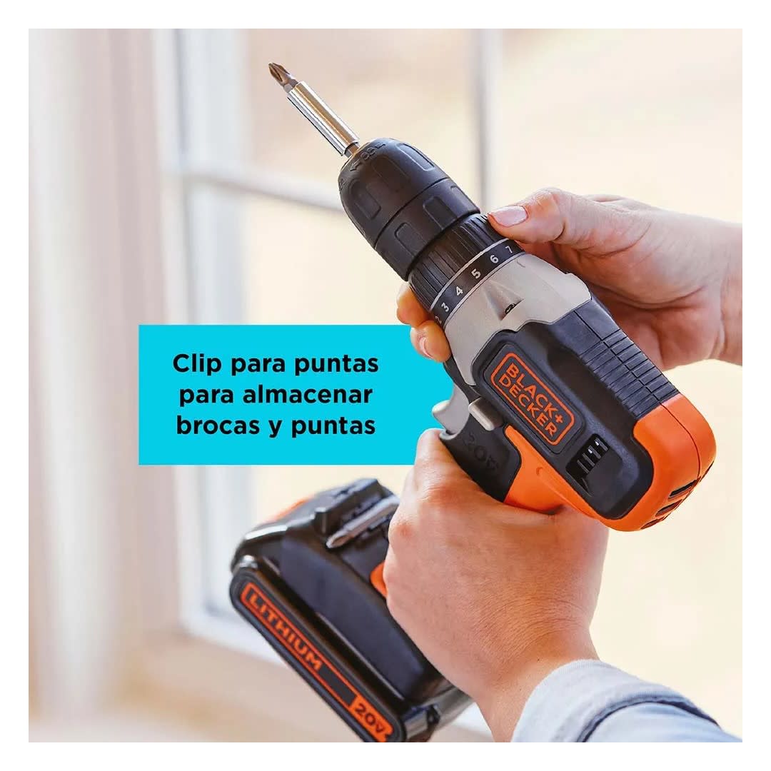 TALADRO ATORNILLADOR 3/8'' 20V BCD702C1 BLACK & DECKER8