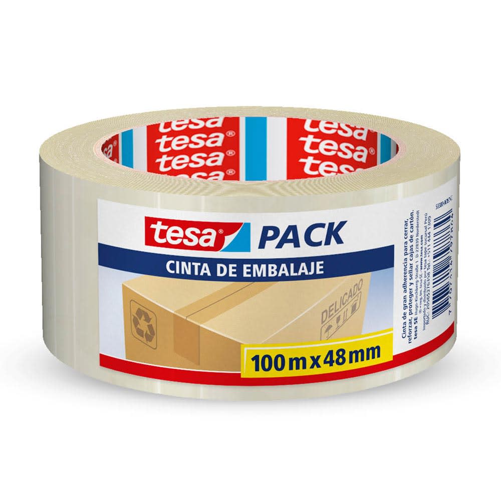 CINTA DE EMBALAJE 48MMX100M TRANSPARENTE TESA1