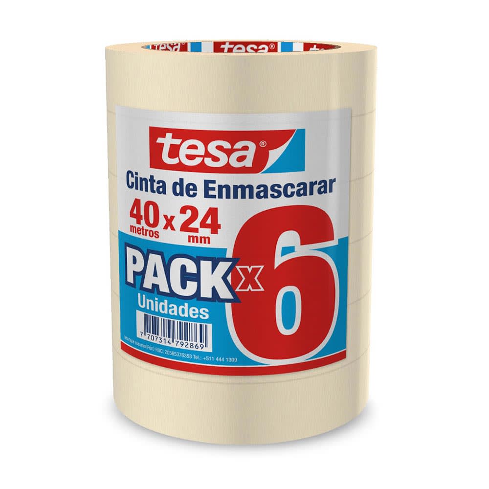 CINTA MASKING TAPE MULTIUSO 24MM X 40M - 6 UNIDADES TESA1