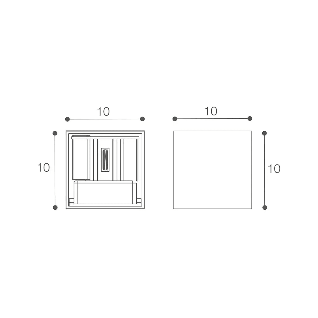 APLIQUE EXTERIOR CUBO LED 6W LUZ CALIDA IP65 NEGRO LIGHTECH3