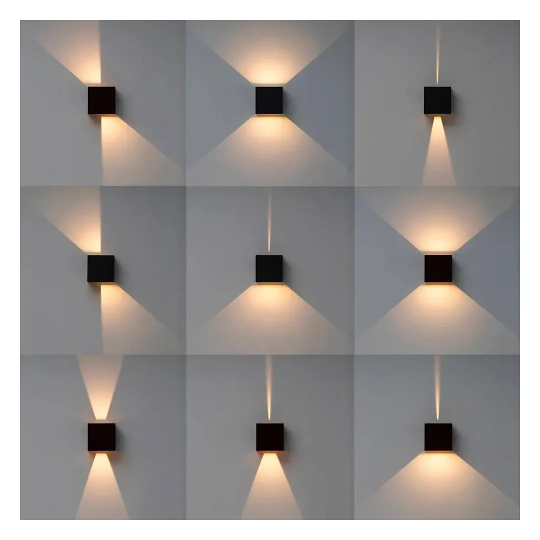 APLIQUE EXTERIOR CUBO LED 6W LUZ CALIDA IP65 NEGRO LIGHTECH10