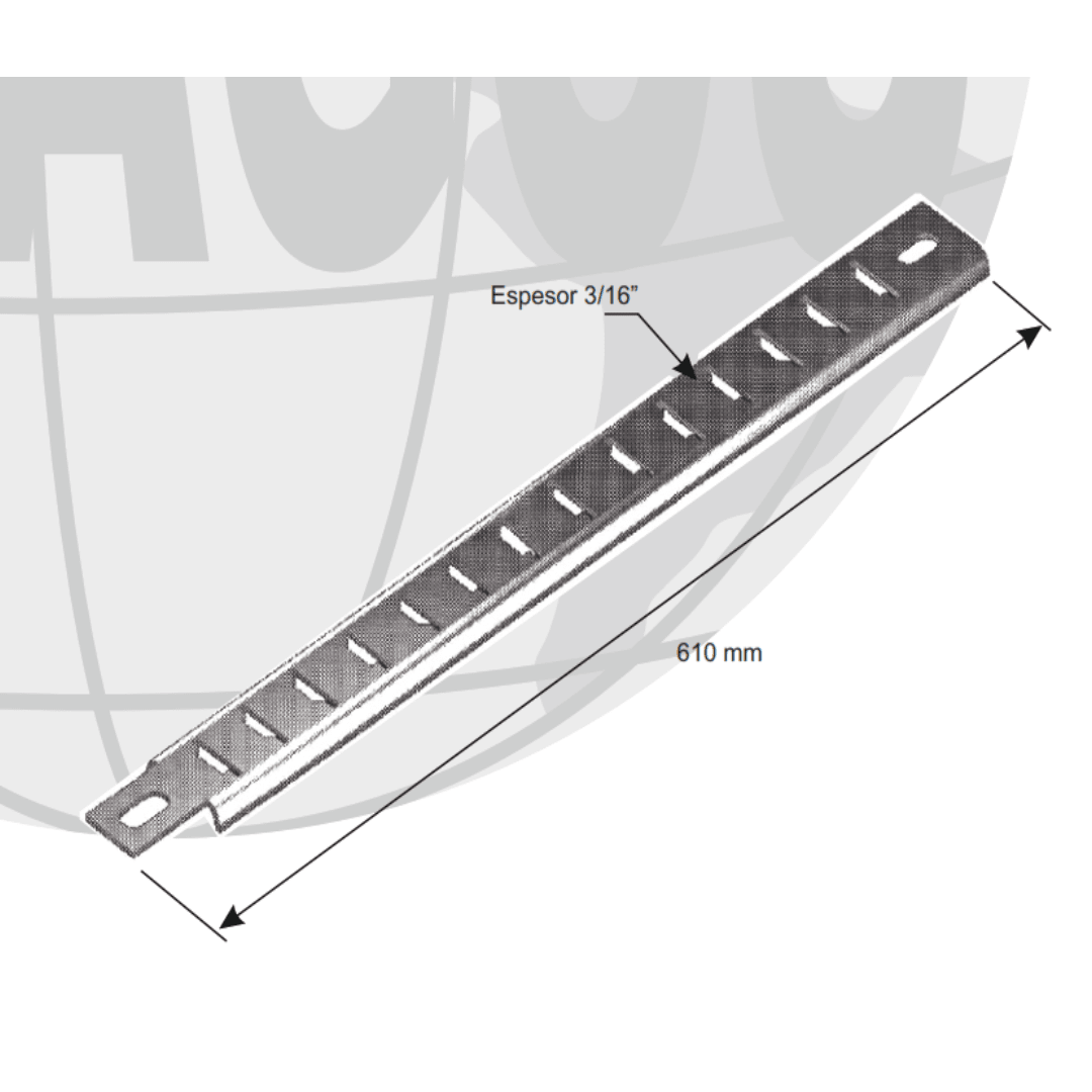 REGLETA DE 14 HUECOS GALVANIZADO EN CALIENTE 599MM 55KN APRE0000 ARAGCU FO3