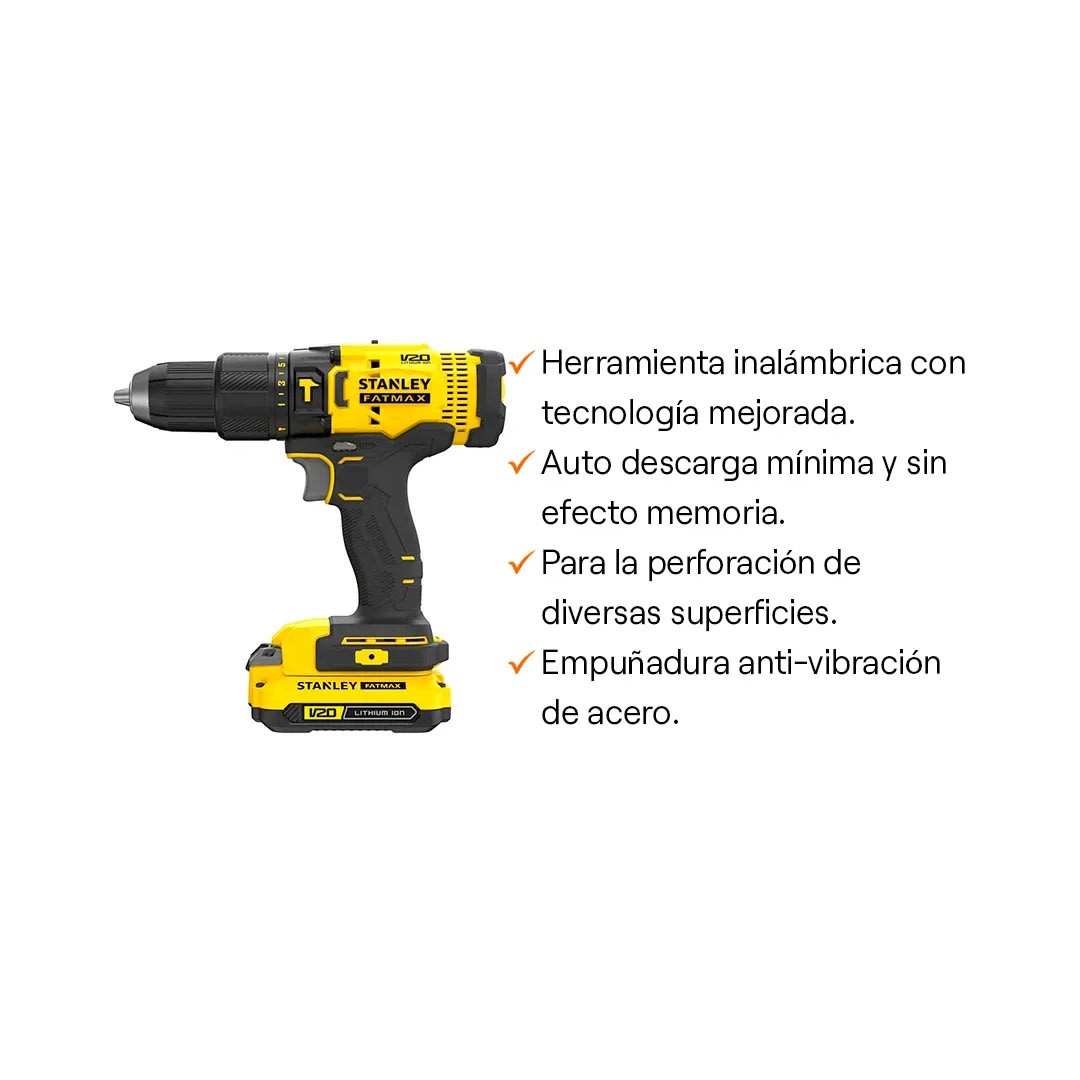 TALADRO PERCUTOR 20V MAX SCD711C2K-B2 STANLEY7