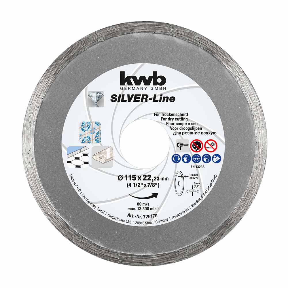 DISCO DIAMANTADO 115MM CONTINUO SILVER KWB