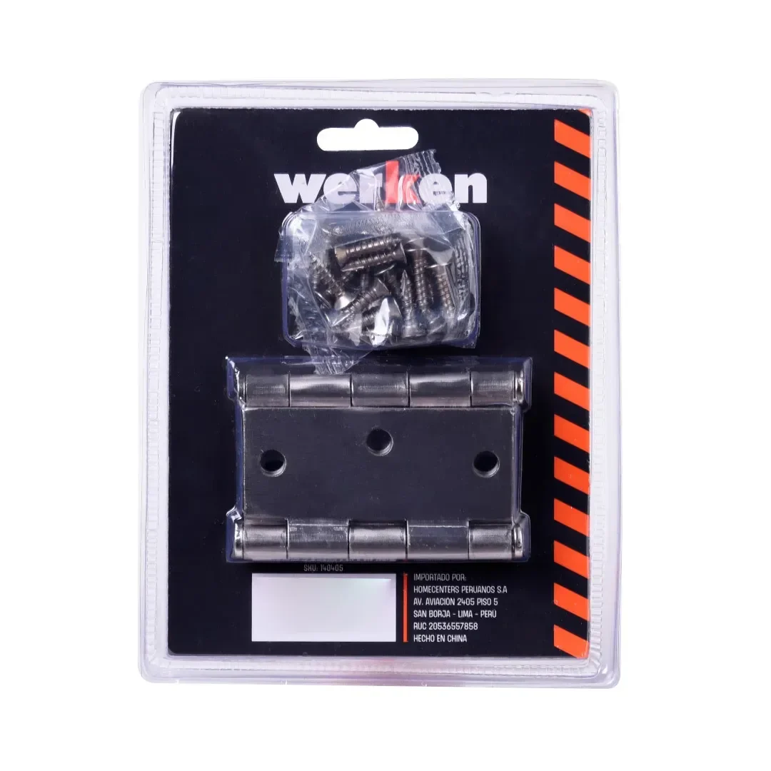 BISAGRA DE PUERTA ACERO NIQUELADO 3X3X2MM WERKEN3