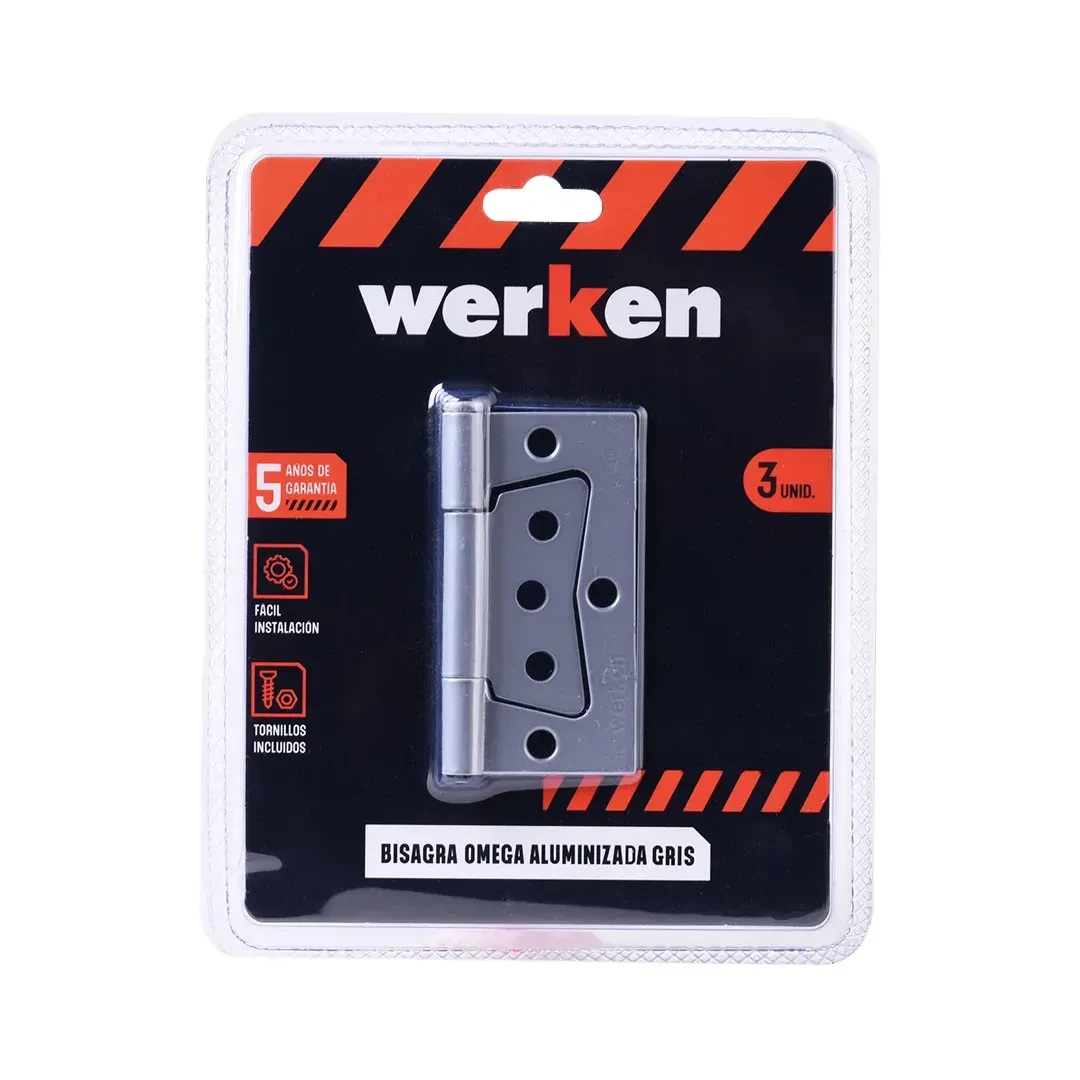 BISAGRA DE PUERTA OMEGA ALUMINIZADA 3X3X2MM WERKEN2