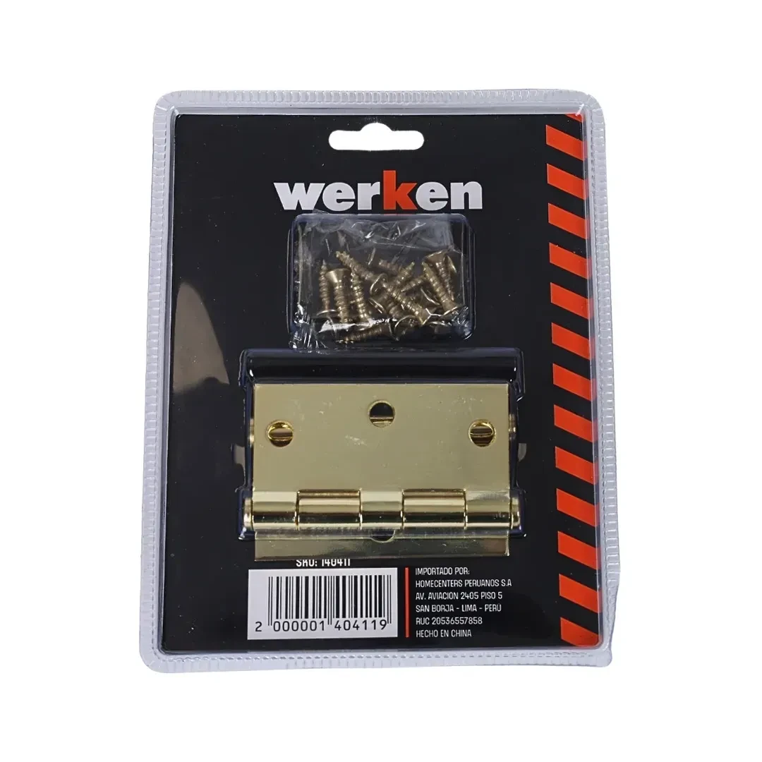 BISAGRA 3X3X2MM DORADO 3 UNIDADES WERKEN4
