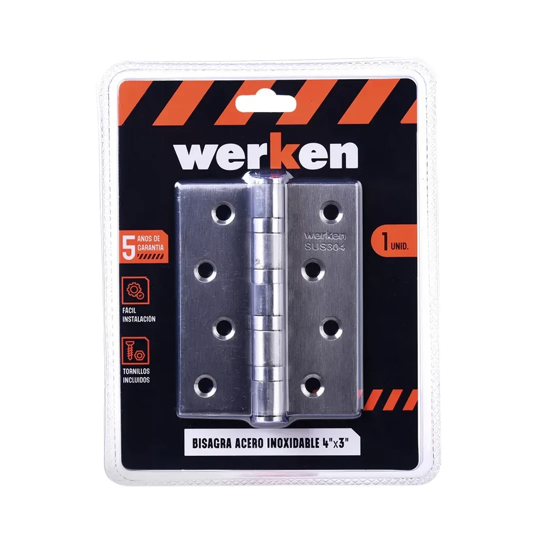 BISAGRA DE PUERTA ACERO INOXIDABLE 4X3X2MM X 1U WERKEN2