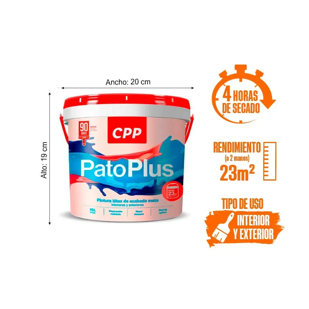 PINTURA LATEX PATOPLUS BLANCO 1 GALON CPP2