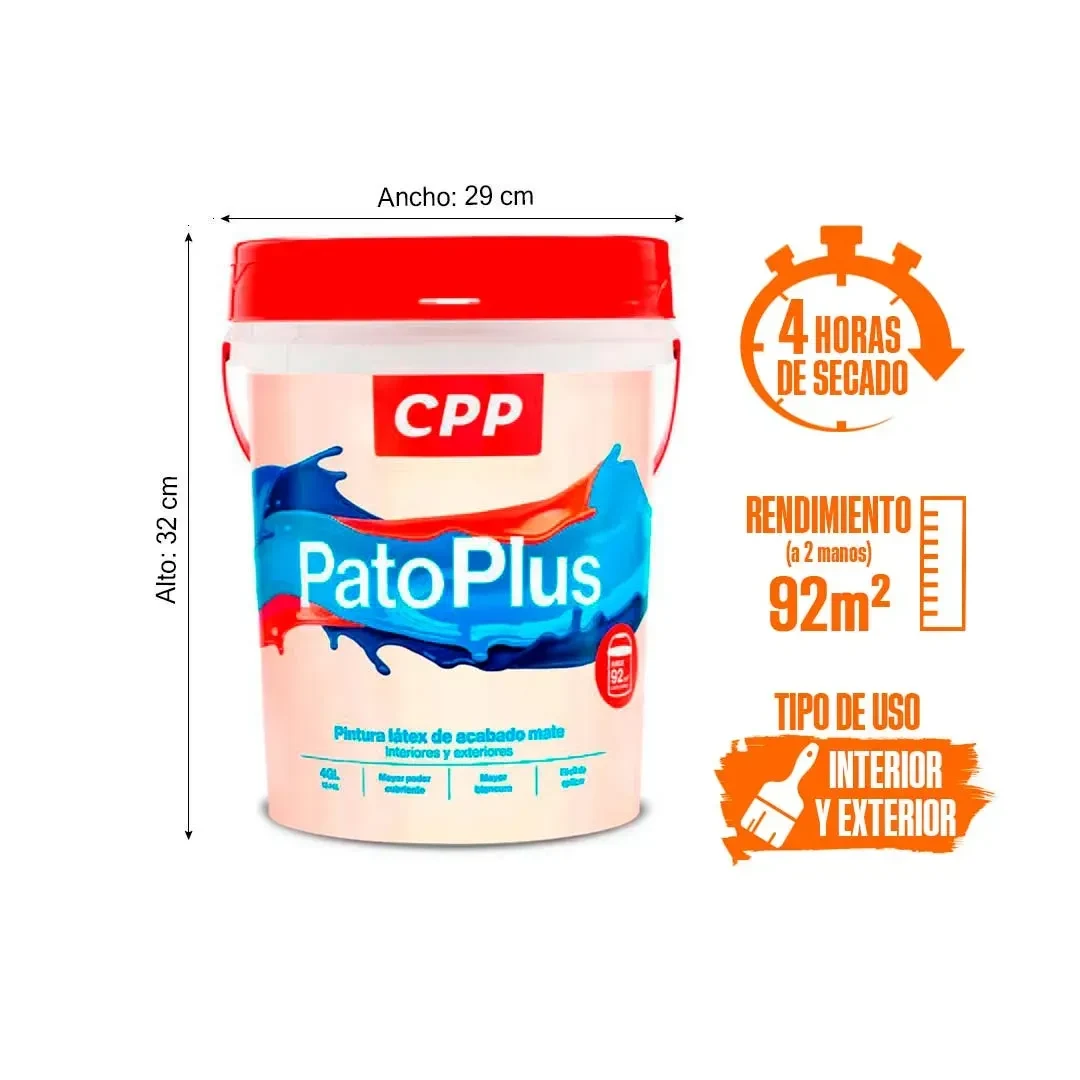 PINTURA LATEX PATOPLUS BLANCO 4 GALONES CPP2