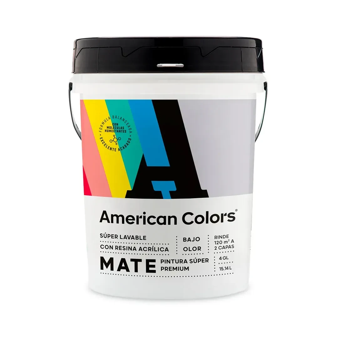 PINTURA LATEX MATE BLANCO 4 GALONES AMERICAN COLORS3