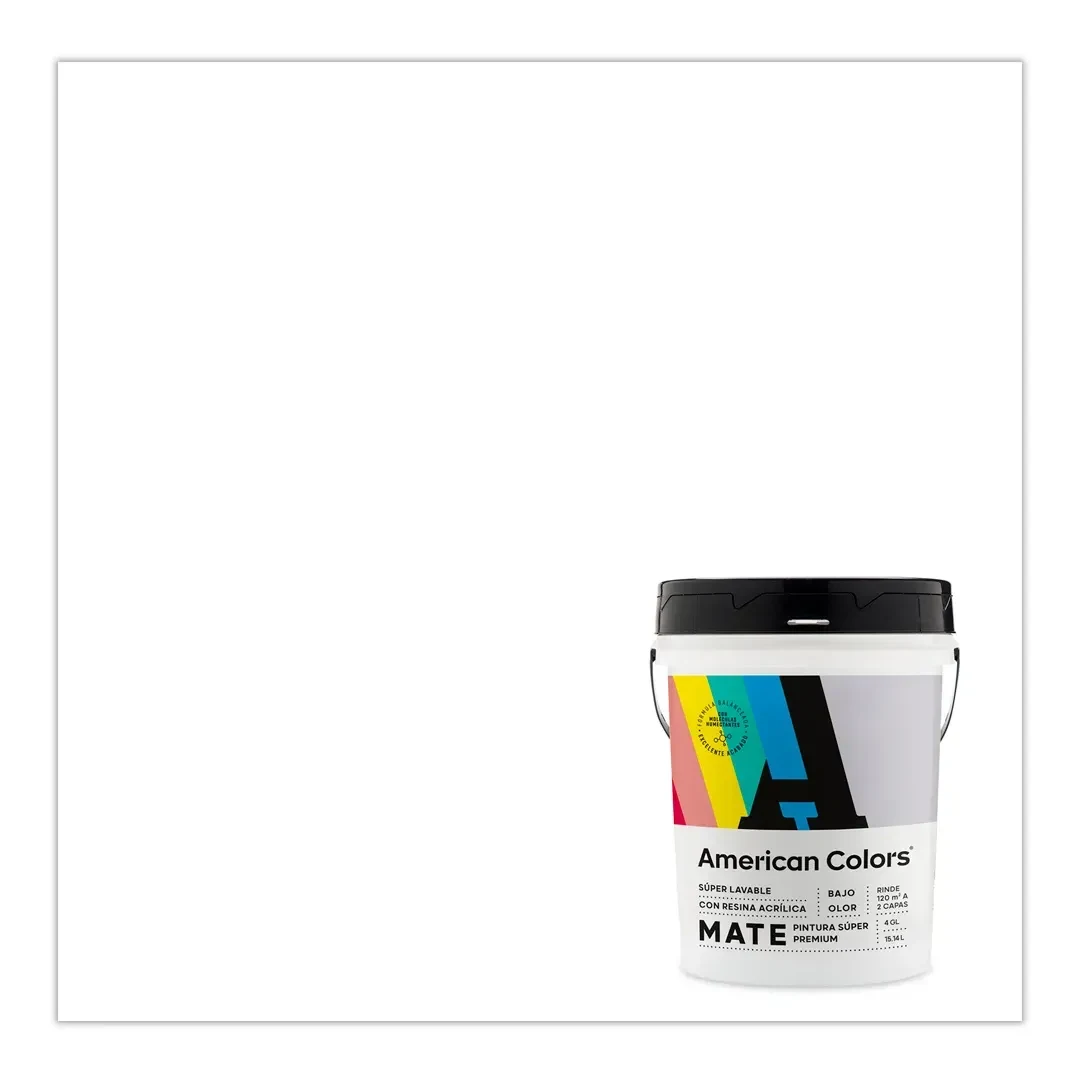 PINTURA LATEX MATE BLANCO 4 GALONES AMERICAN COLORS4