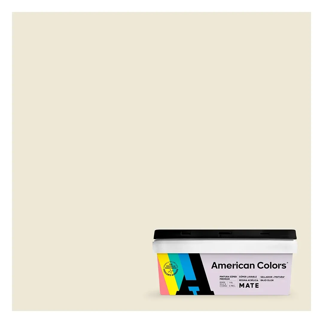 PINTURA MATE BLANCO HUMO 1 GALON AMERICAN COLORS3