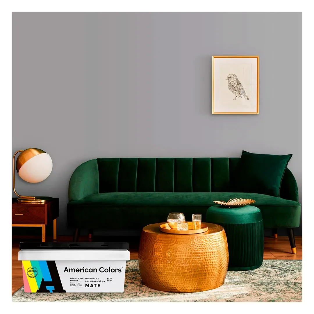 PINTURA MATE GRIS PLATA 1 GALON AMERICAN COLORS6