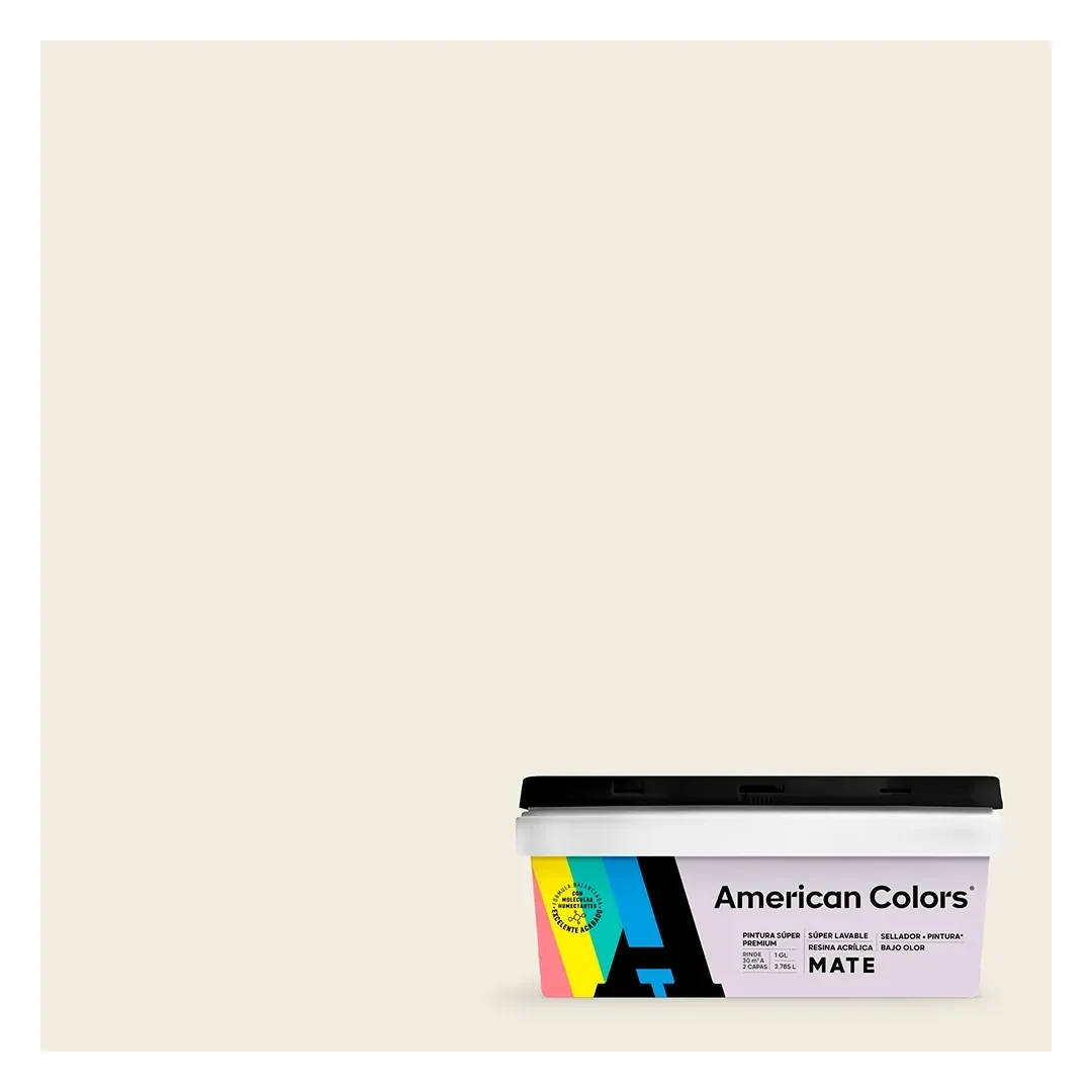 PINTURA MATE BLANCO OSTRA 1 GALON AMERICAN COLORS4