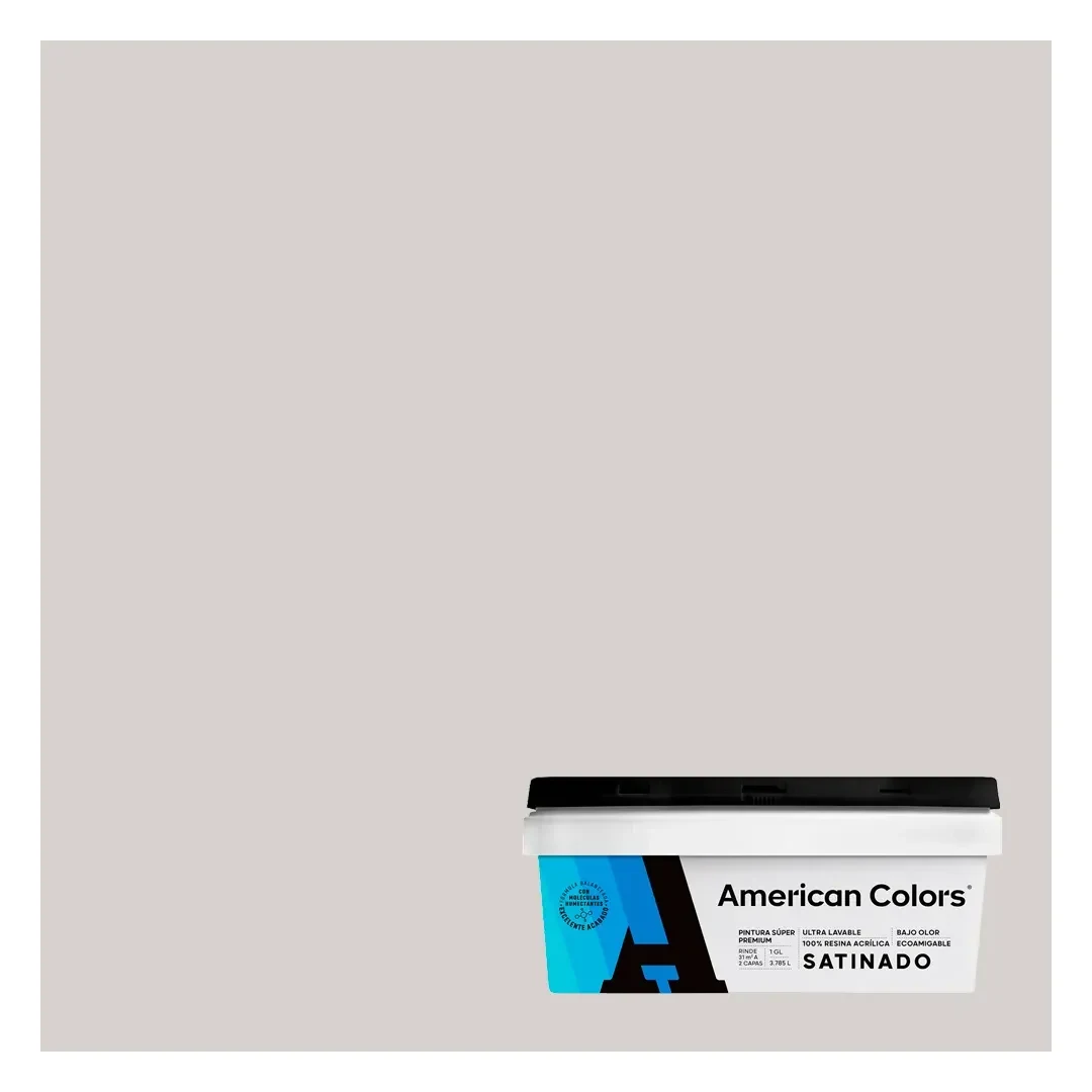 PINTURA SATINADO GRIS CLASICO 1 GALON AMERICAN COLORS4