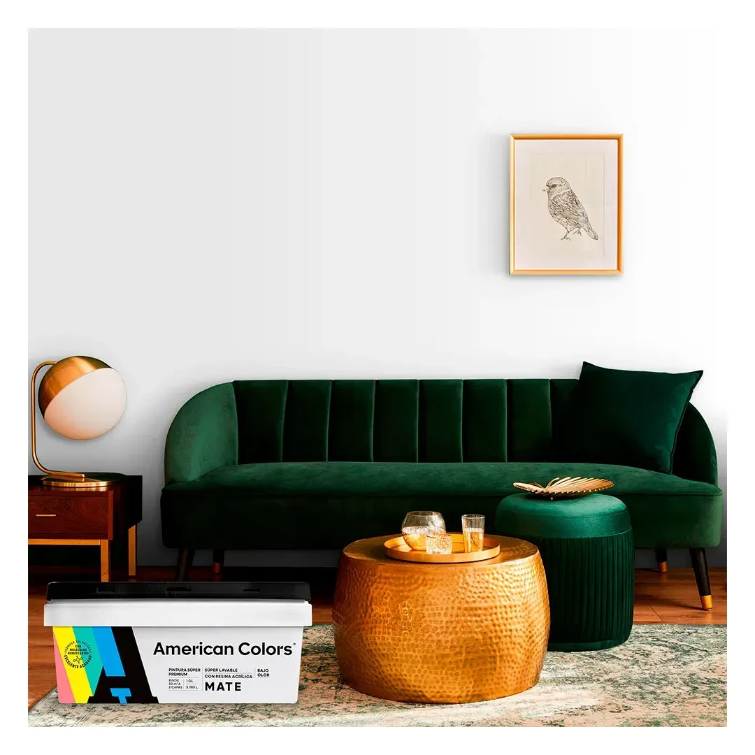 PINTURA LATEX MATE BLANCO 1 GALON AMERICAN COLORS5