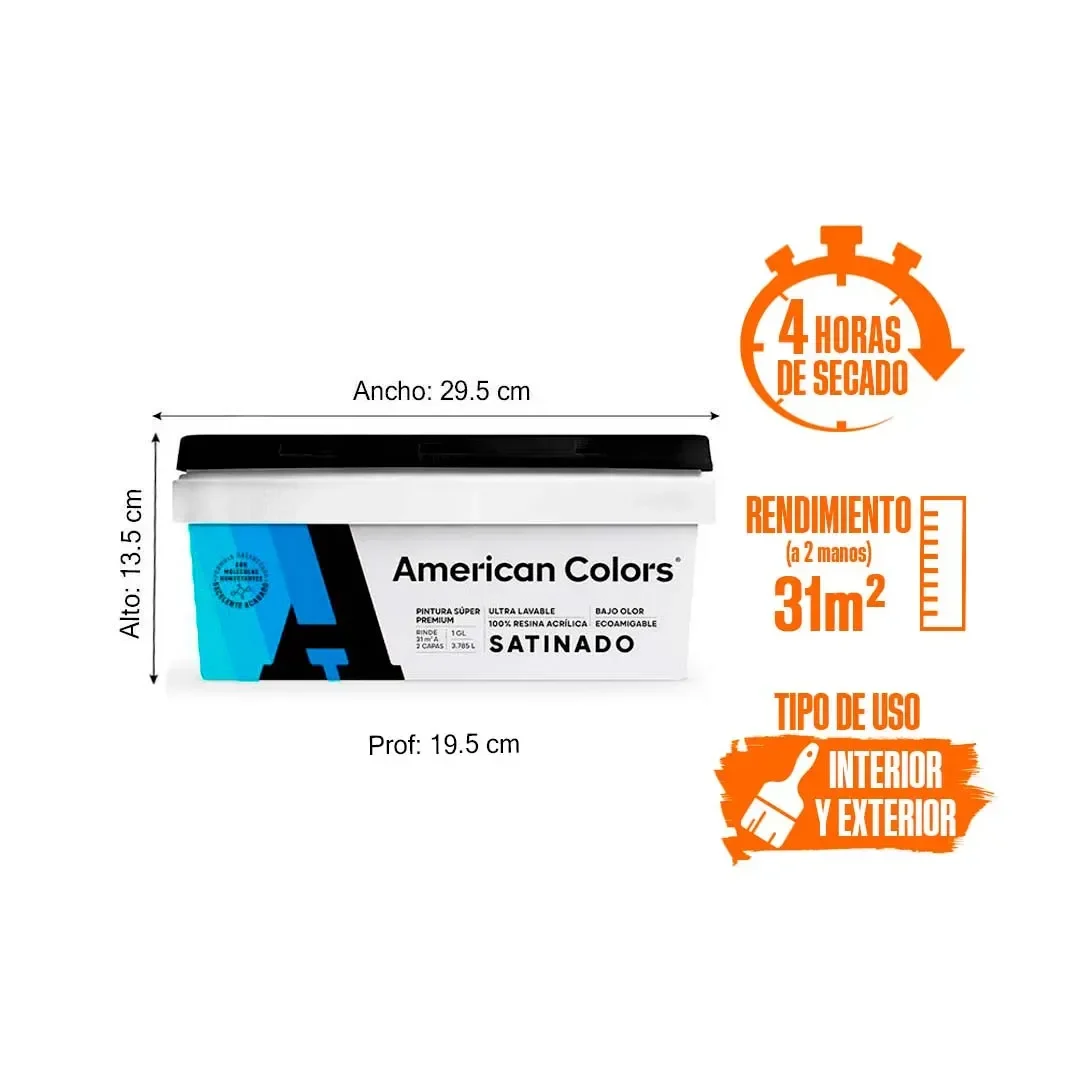 PINTURA SATINADO BLANCO 1 GALON AMERICAN COLORS2