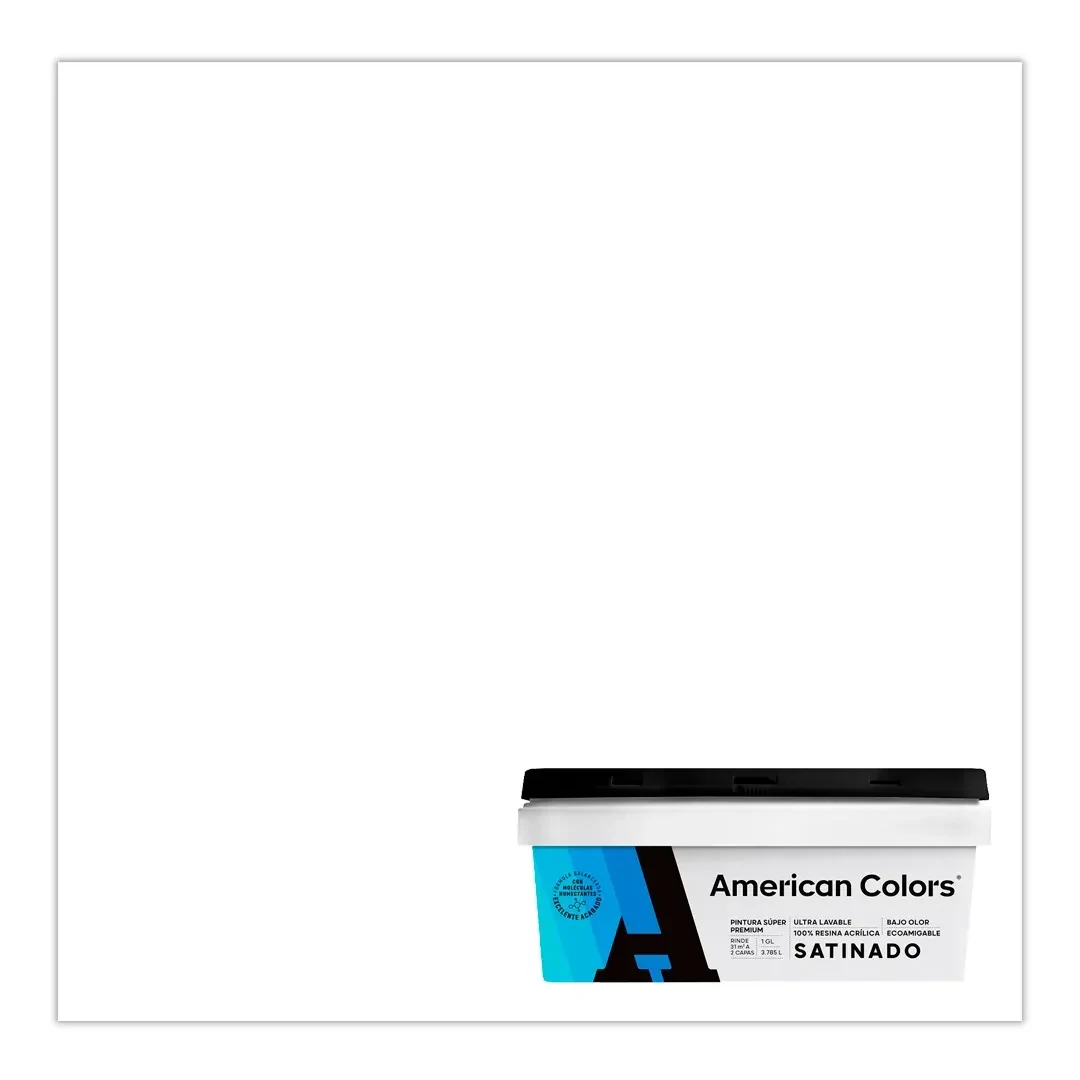 PINTURA SATINADO BLANCO 1 GALON AMERICAN COLORS4