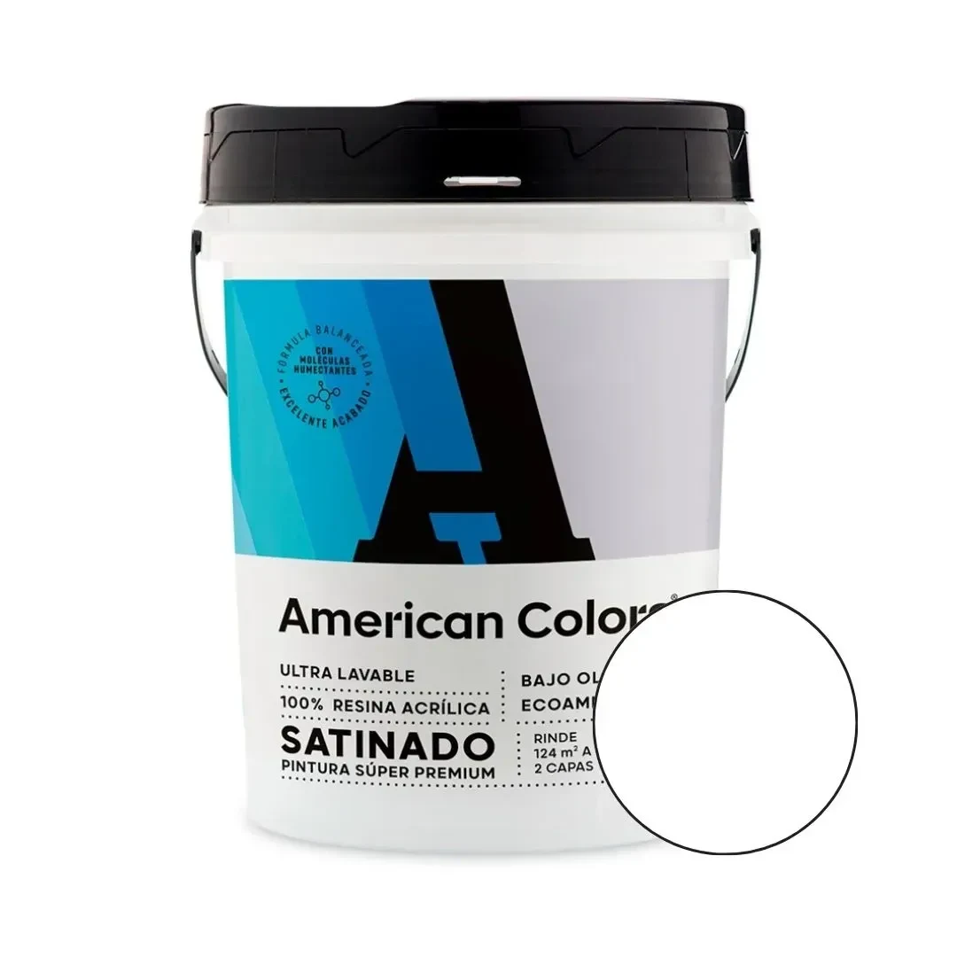 PINTURA SATINADO BLANCO 4 GALONES AMERICAN COLORS