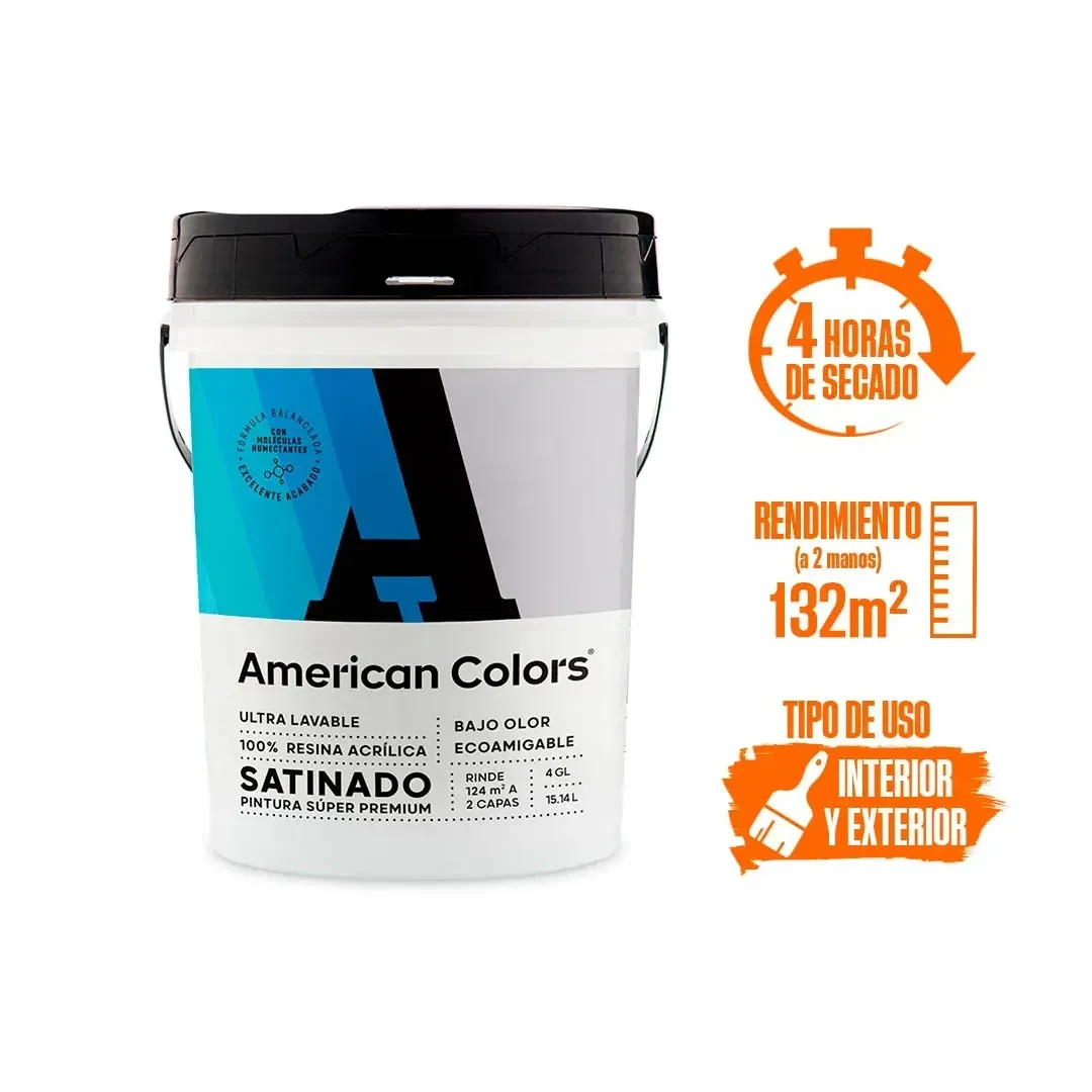 PINTURA SATINADO BLANCO 4 GALONES AMERICAN COLORS2
