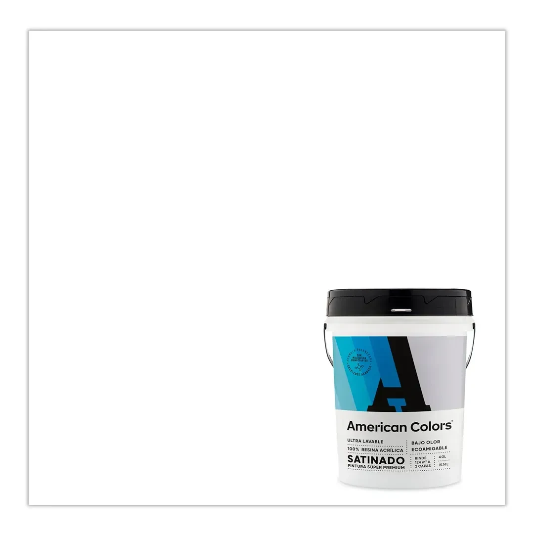 PINTURA SATINADO BLANCO 4 GALONES AMERICAN COLORS4
