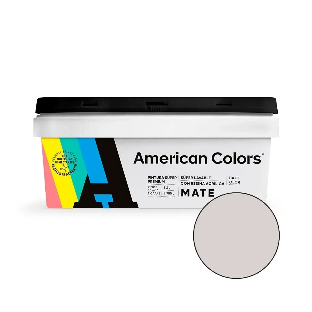 PINTURA MATE GRIS CLASICO 1 GALON AMERICAN COLORS