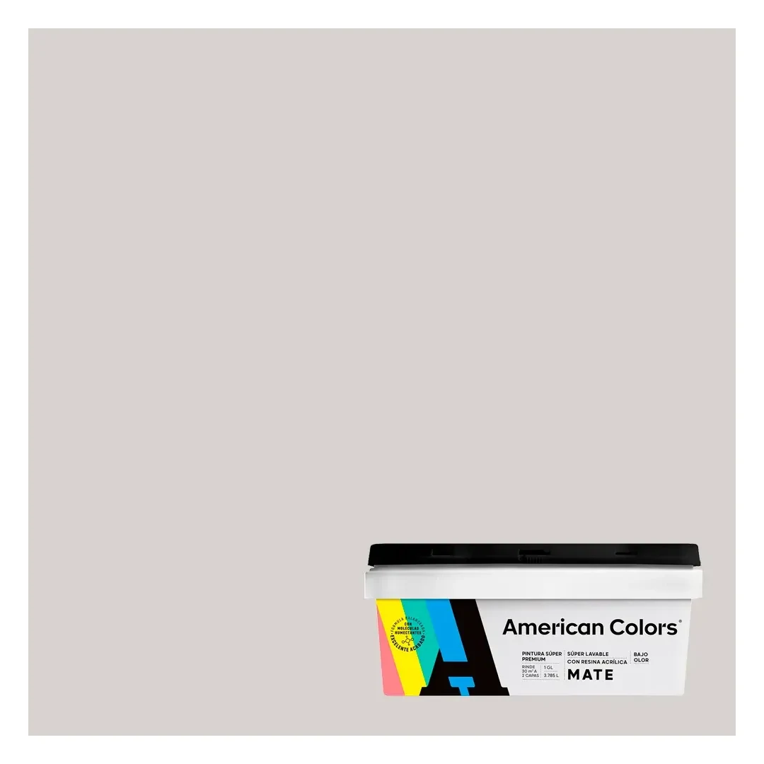 PINTURA MATE GRIS CLASICO 1 GALON AMERICAN COLORS4