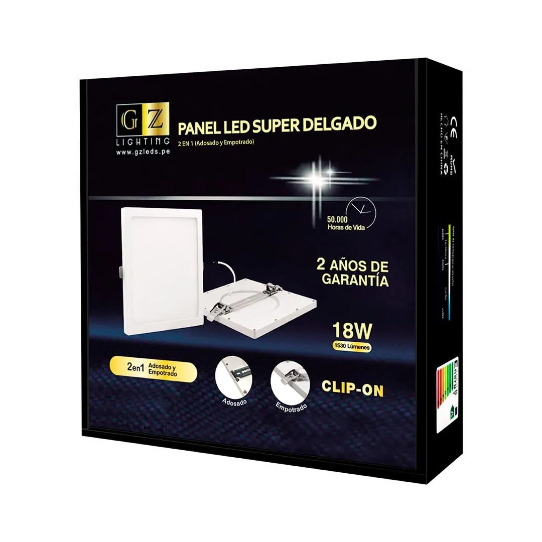 DOWNLIGHT SLIM 2 EN 1 CUADRADO 18W LB GZ LIGTHING1