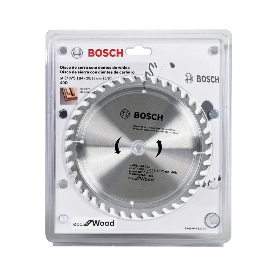 DISCO DE SIERRA CIRCULAR ECOLINE 184X20MM 40 DIENTES EN ACERO PARA MADERA BOSCH4