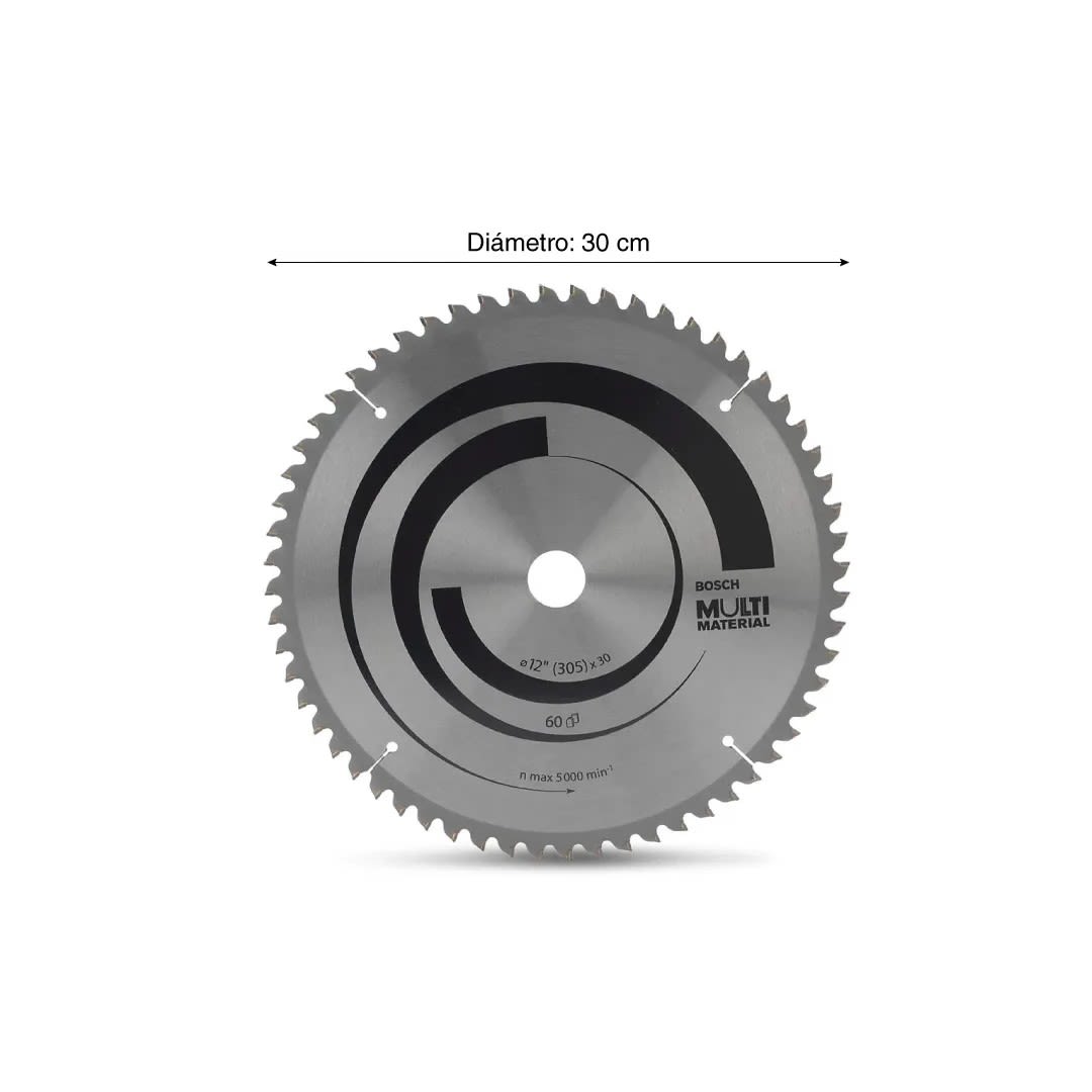 DISCO DE SIERRA MULTIMATERIAL 60 DIENTES 12'' BOSCH1