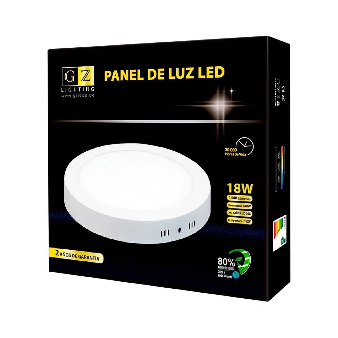 DOWNLIGHT PANEL REDONDO 18W LED BLANCO ALUMINIO2