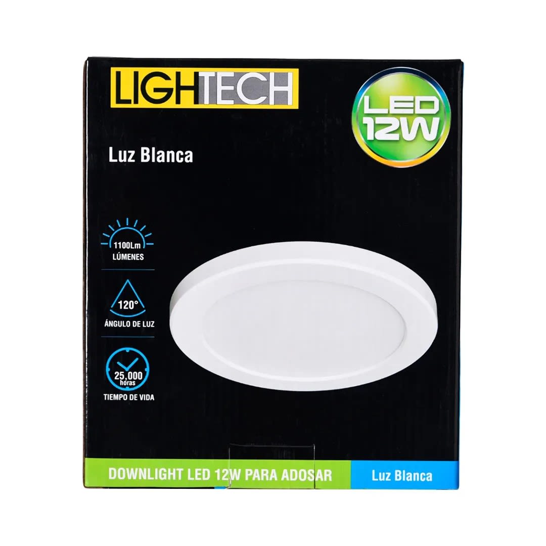 DOWNLIGHT LED 12W ADOSABLE/EMPOTRABLE POLICARBONATO BLANCO MATE LIGHTECH2
