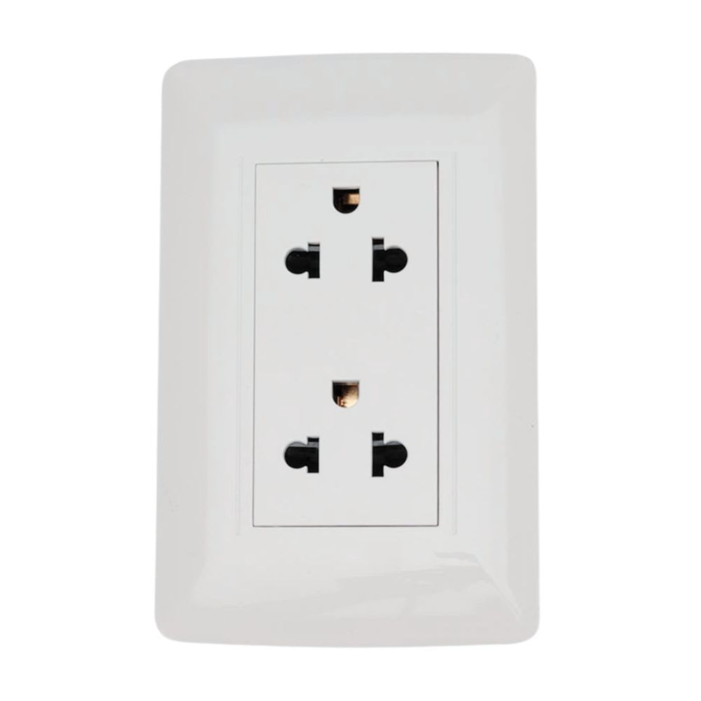 TOMACORRIENTE ESSENTIAL DOBLE UNIVERSAL BLANCO ORANGE1