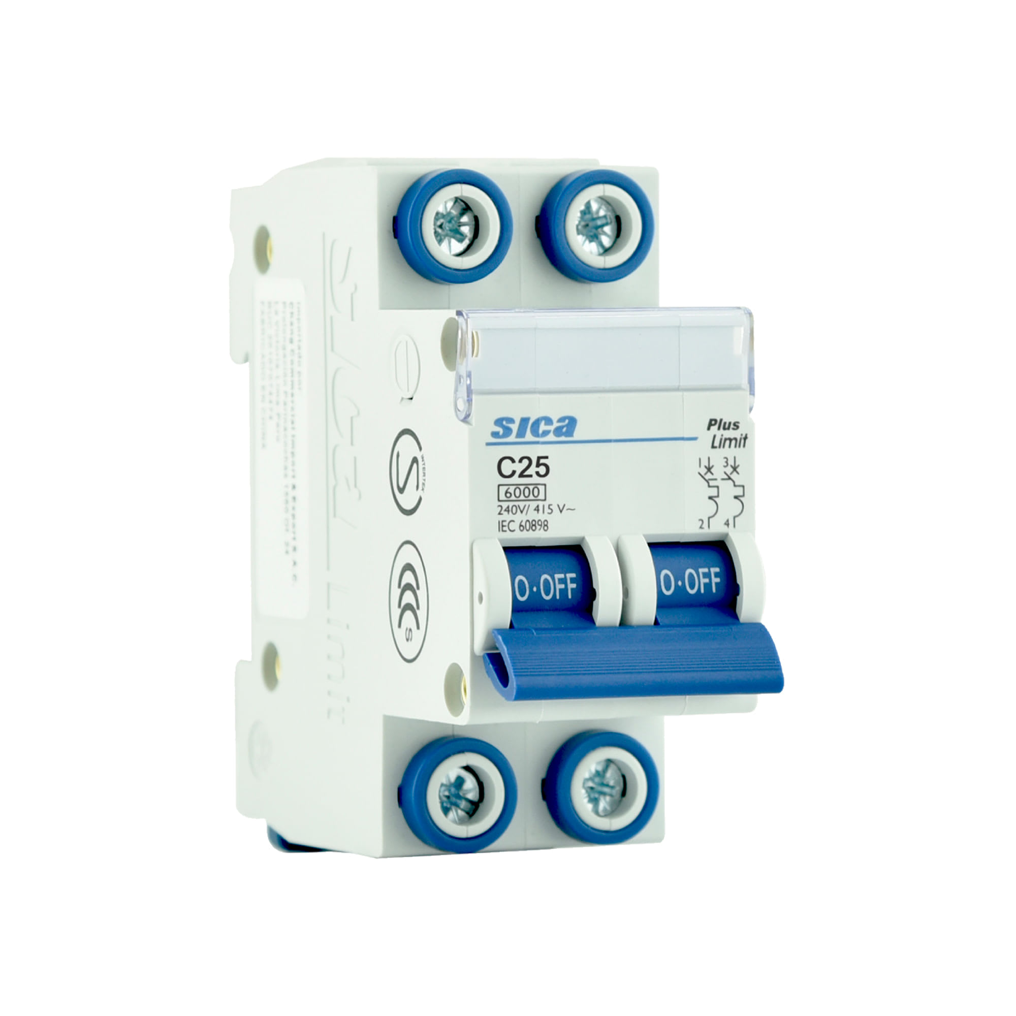 INTERRUPTOR TERMOMAGNETICO/RIEL 2X25A -SICA