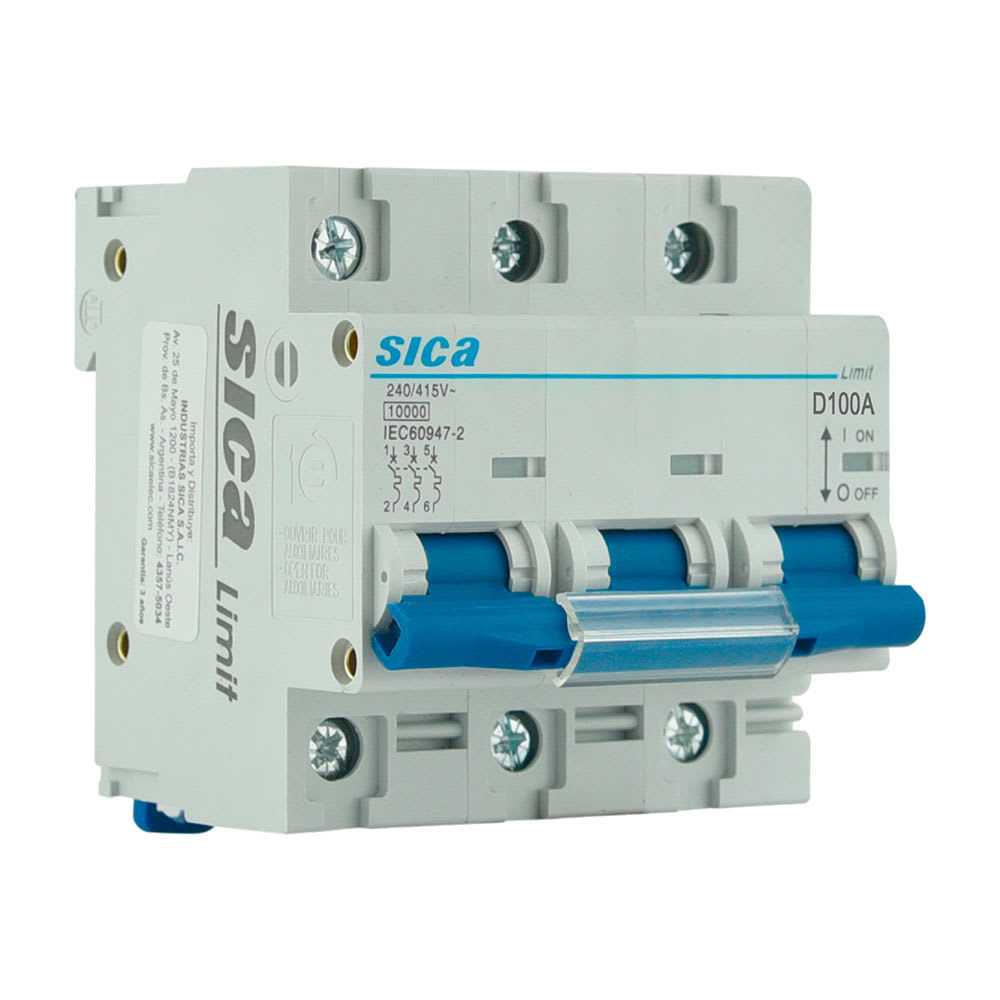 INTERRUPTOR TERMOMAGNETICO TRIFASICO 100A BLANCO-SICA