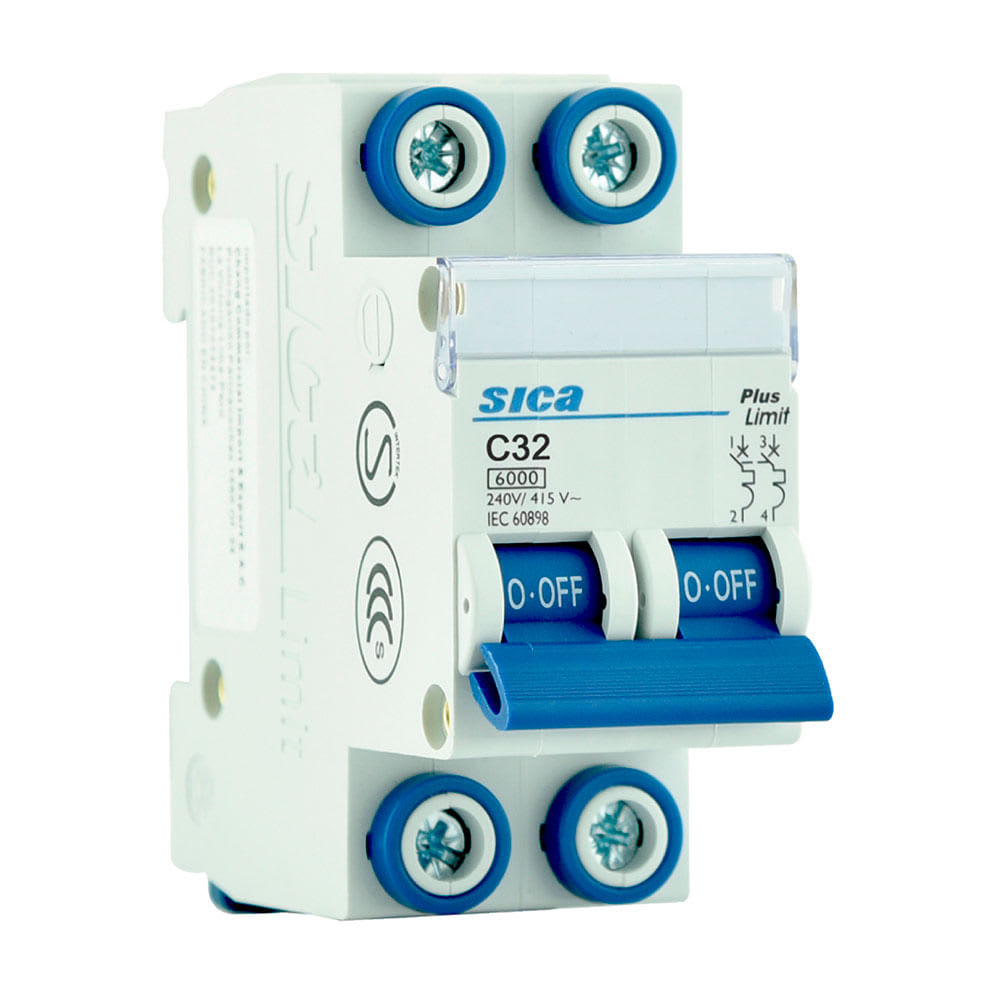 INTERRUPTOR TERMOMAGNETICO/RIEL 2X32A -SICA