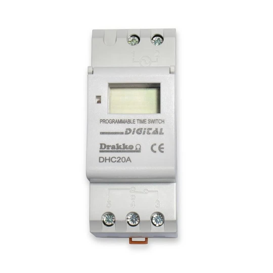 INTERRUPTOR HORARIO DIGITAL 20AMP DRAKKO SM2