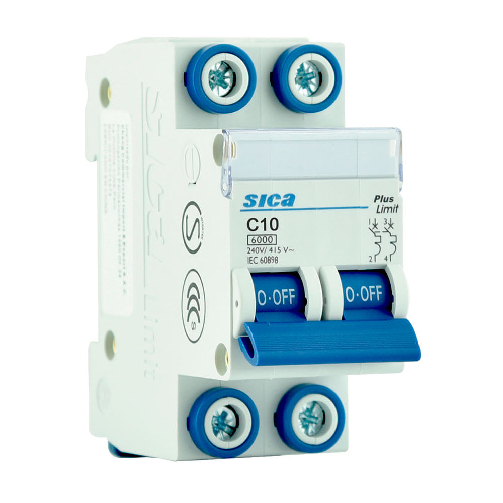 INTERRUPTOR TERMOMAGNETICO/RIEL 2X10A -SICA
